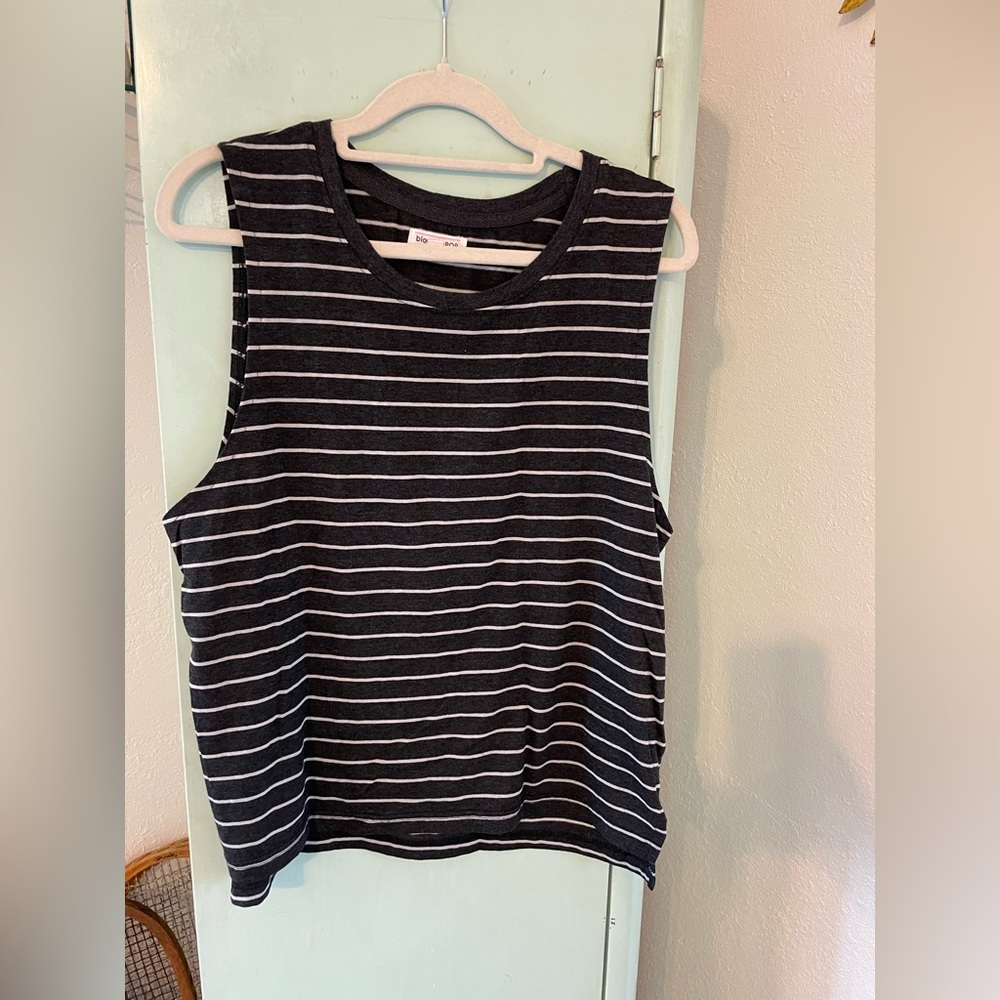 Bloom Pop Tank Top, Stripes, Size Large